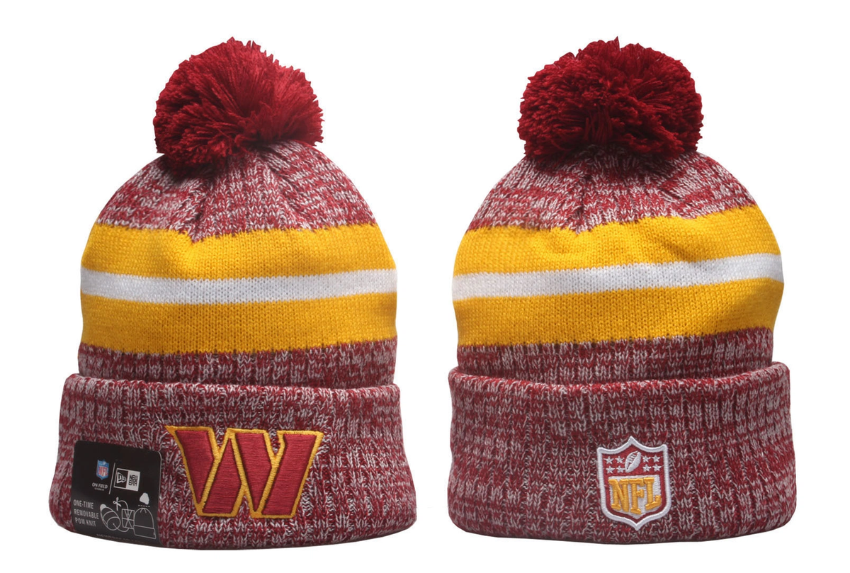 Washington Commanders Pom Pom Cuffed Knit Beanie