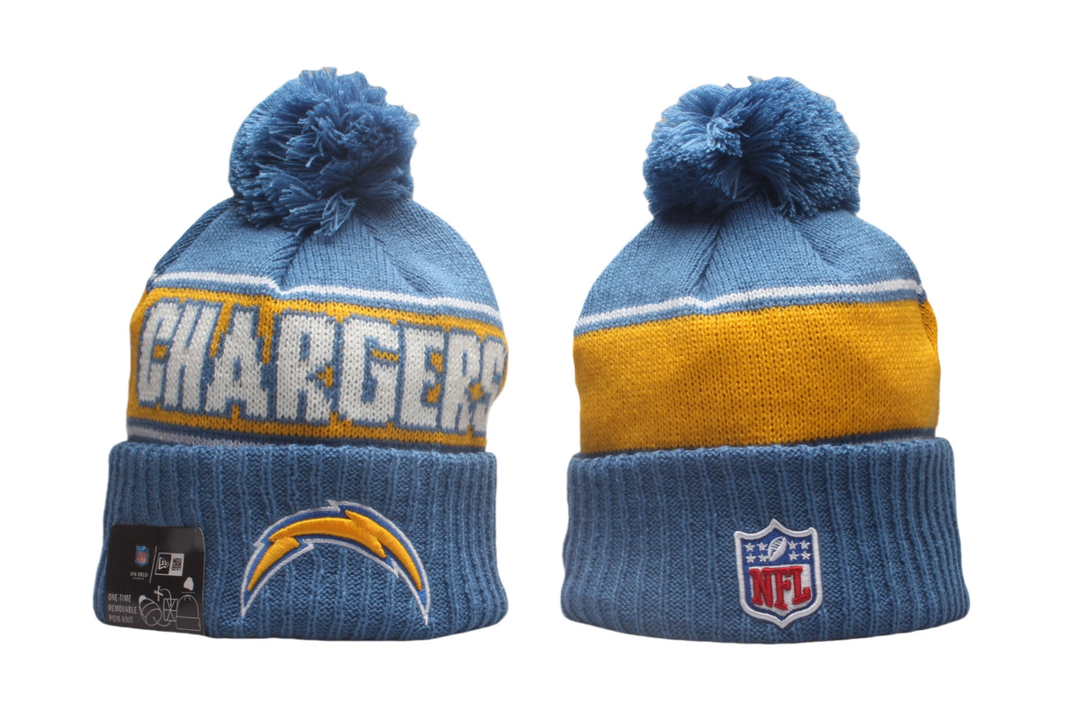 Los Angeles Chargers Pom Pom Cuffed Knit Beanie