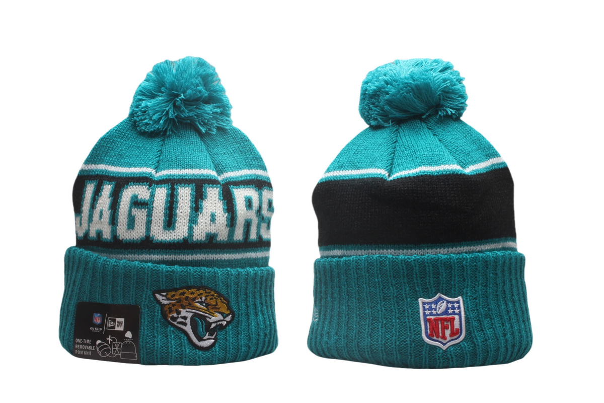 Jacksonville Jaguars Pom Pom Cuffed Knit Beanie
