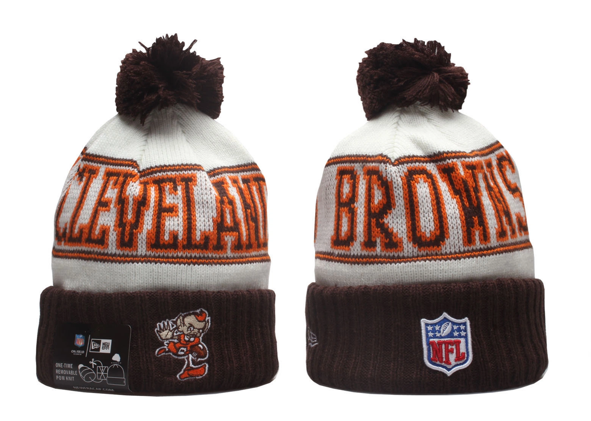 Cleveland Browns Pom Pom Cuffed Knit Beanie