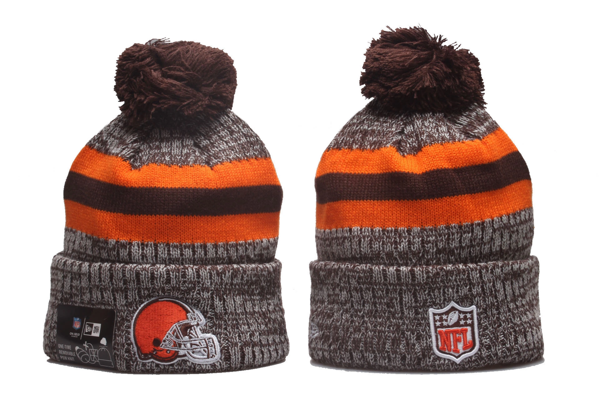 Cleveland Browns Pom Pom Cuffed Knit Beanie