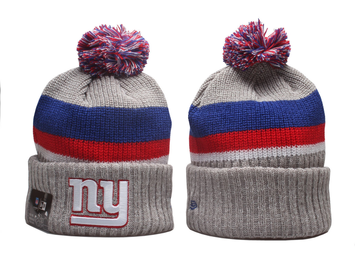 New York Giants Pom Pom Cuffed Knit Beanie
