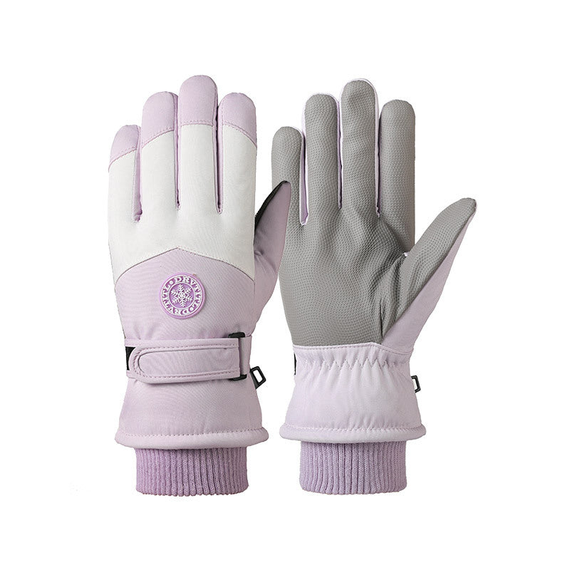 Ski Gloves Winter Unisex Outdoor Cycling Windproof Coldproof Fleece Thickened Warm Gloves Anti-slip Touchscreen Gloves