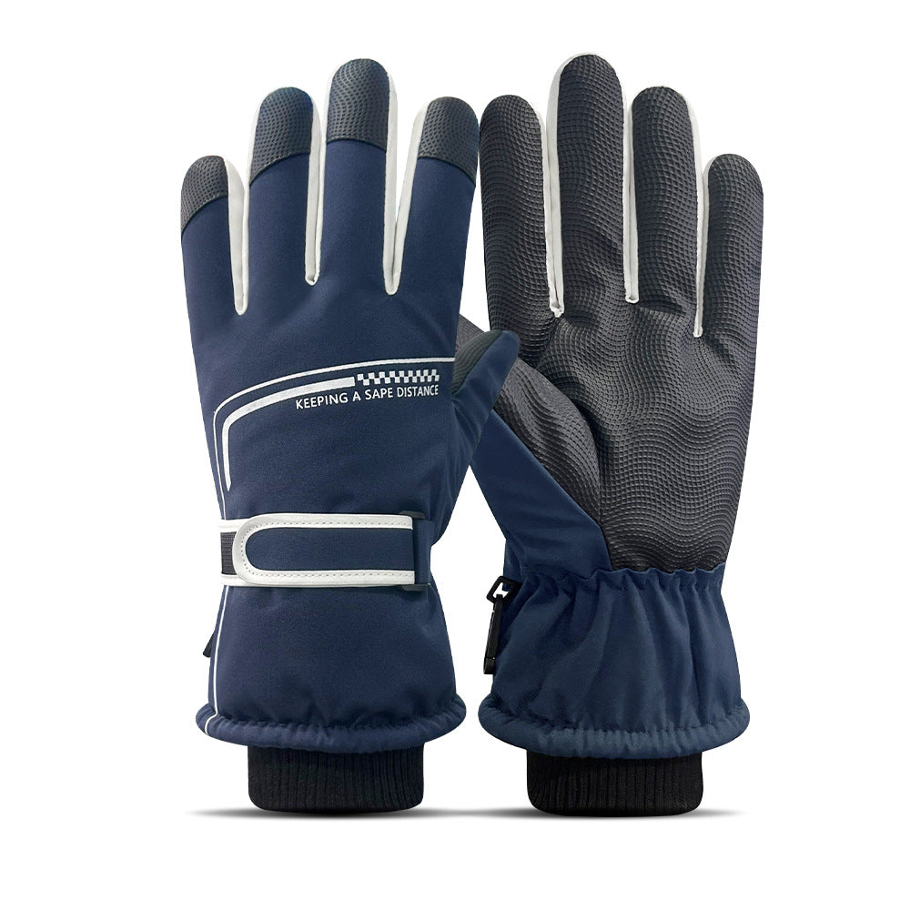 Ski Gloves Winter Unisex Outdoor Cycling Windproof Coldproof Fleece Thickened Warm Gloves Anti-slip Touchscreen Gloves