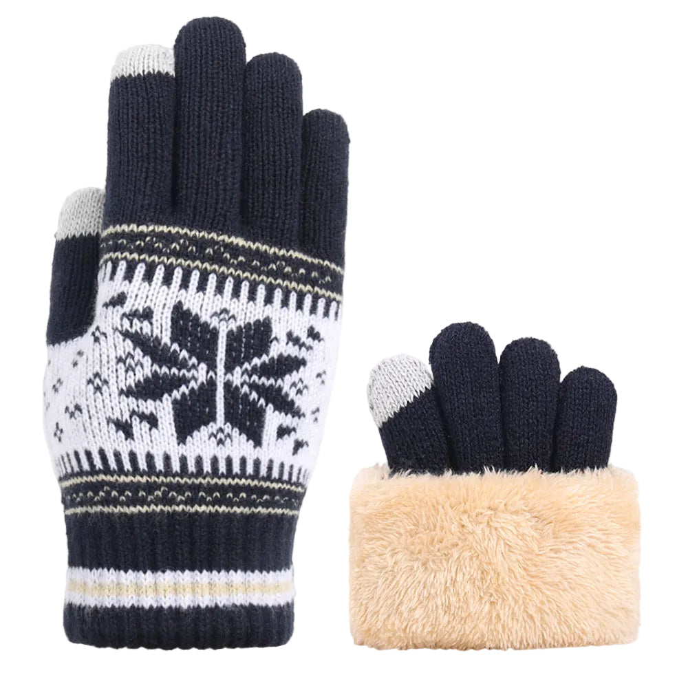 Cold Warmer Knitted Gloves Fleece Thicker Double Touchscreen Wholesale Adult Cold Warmer Touchscreen Gloves